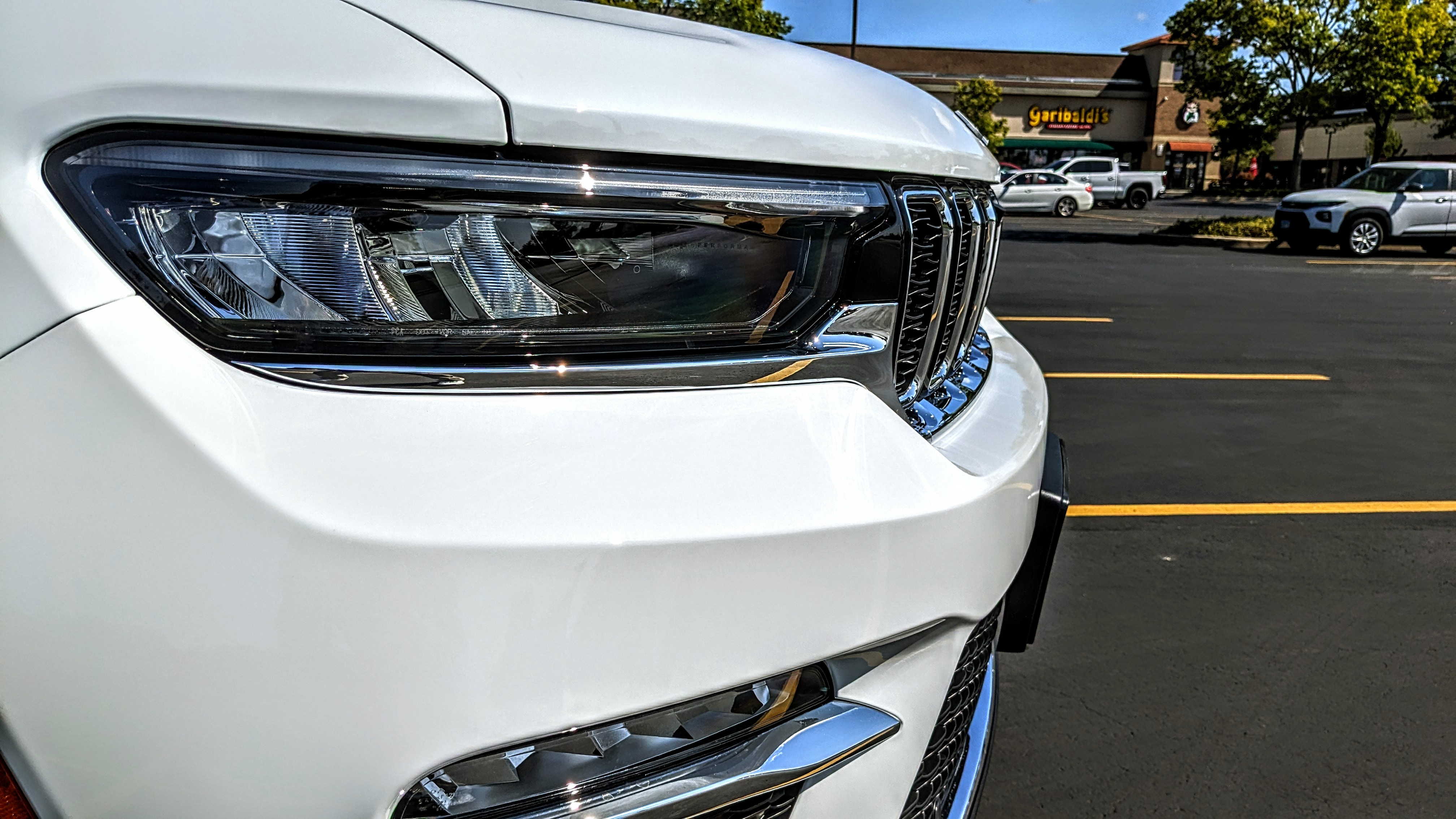 Photo of a LED headlamp on a sunny day