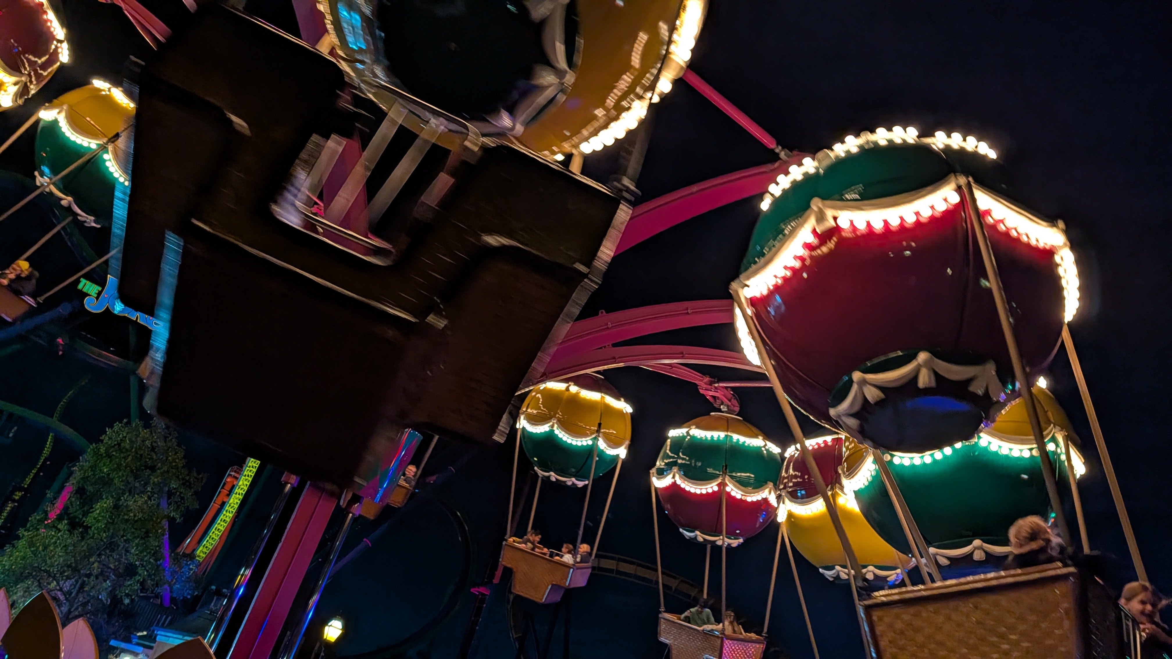 A fun summer night at the balloon theme park ride