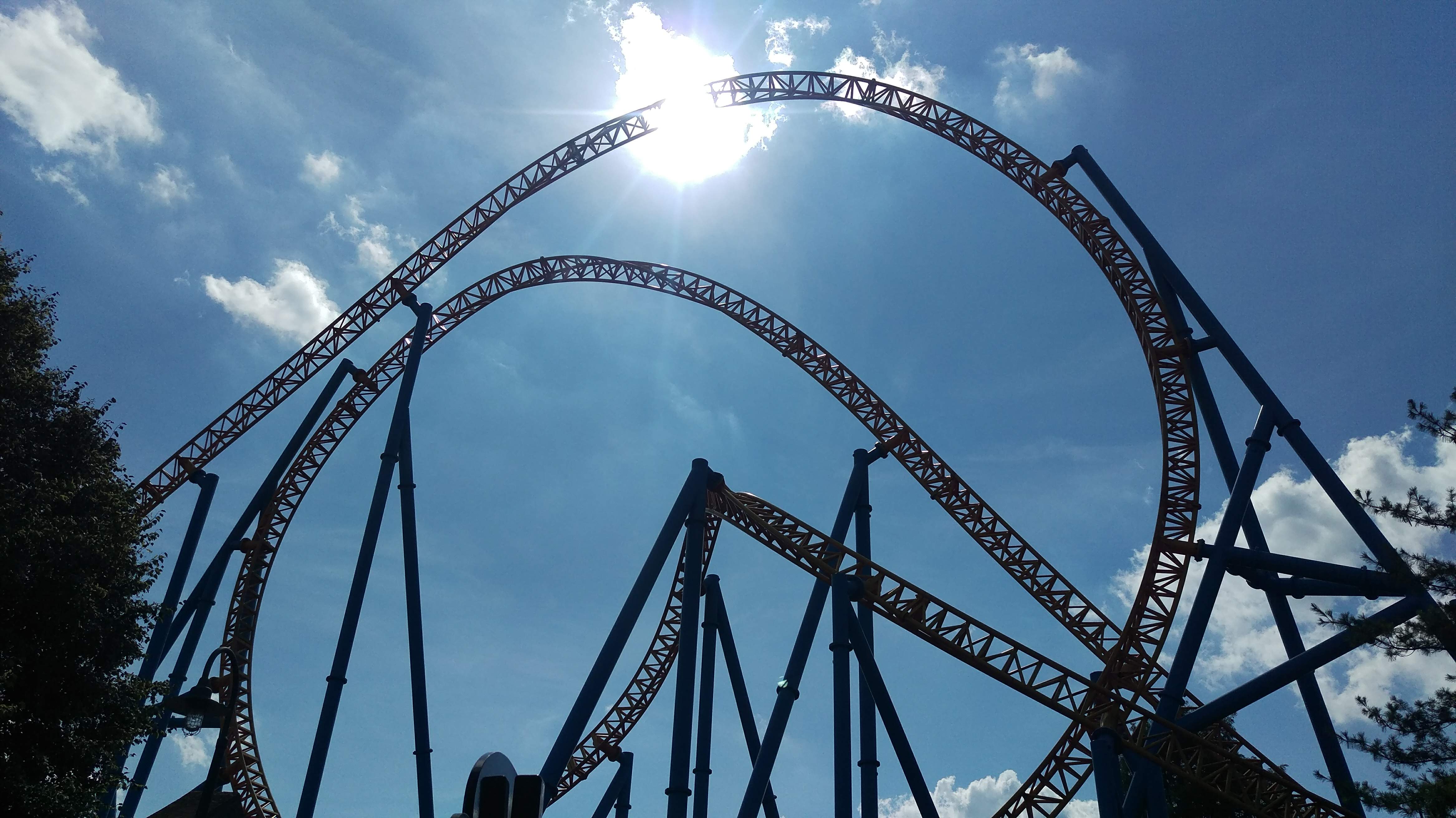 Rollercoaster sits under midday sun