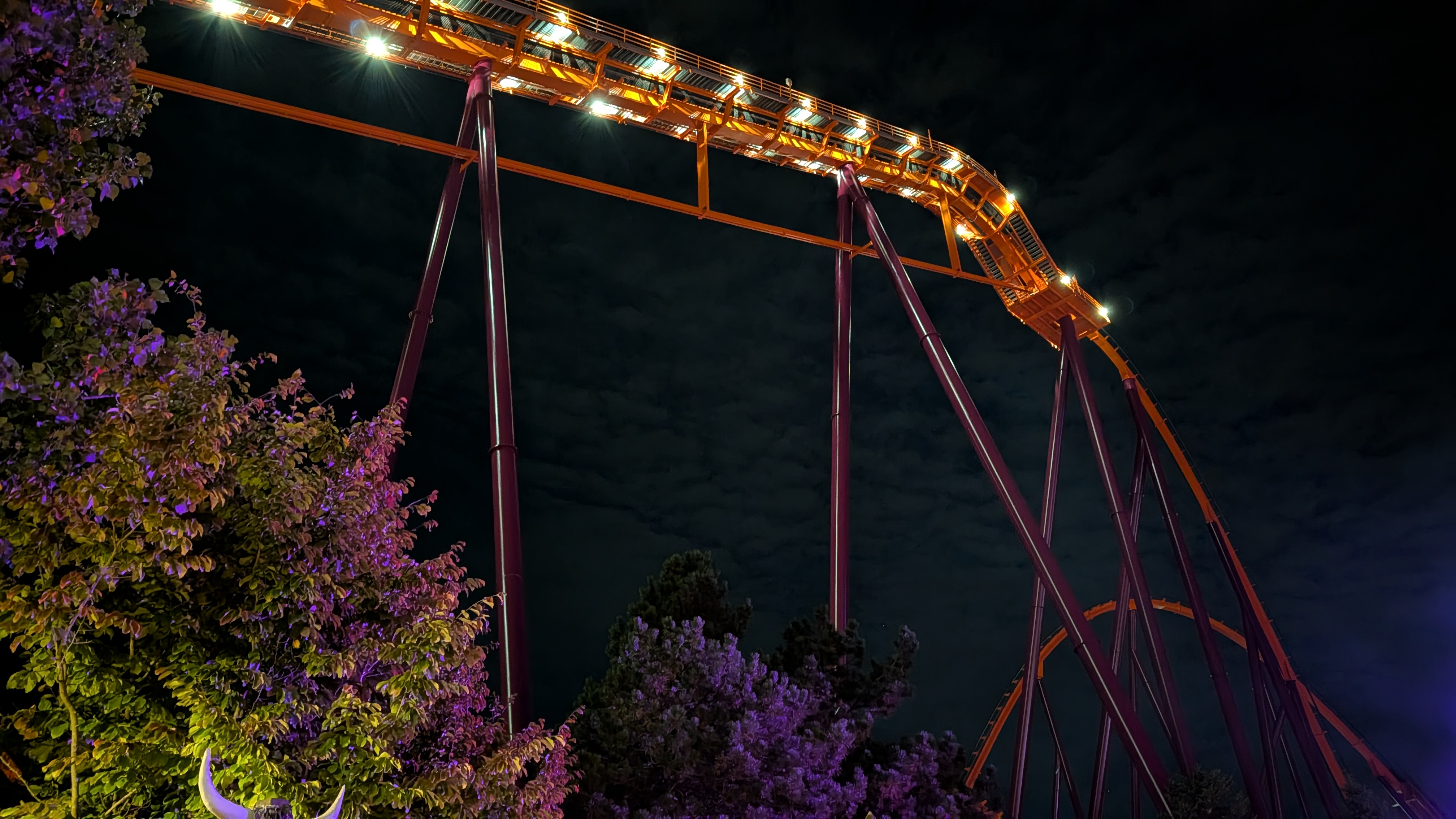 Raging Bull freshly painted on a fall night