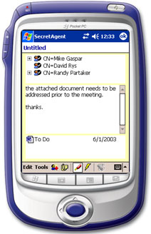 Composing an encrypted file package on a Windows Mobile device