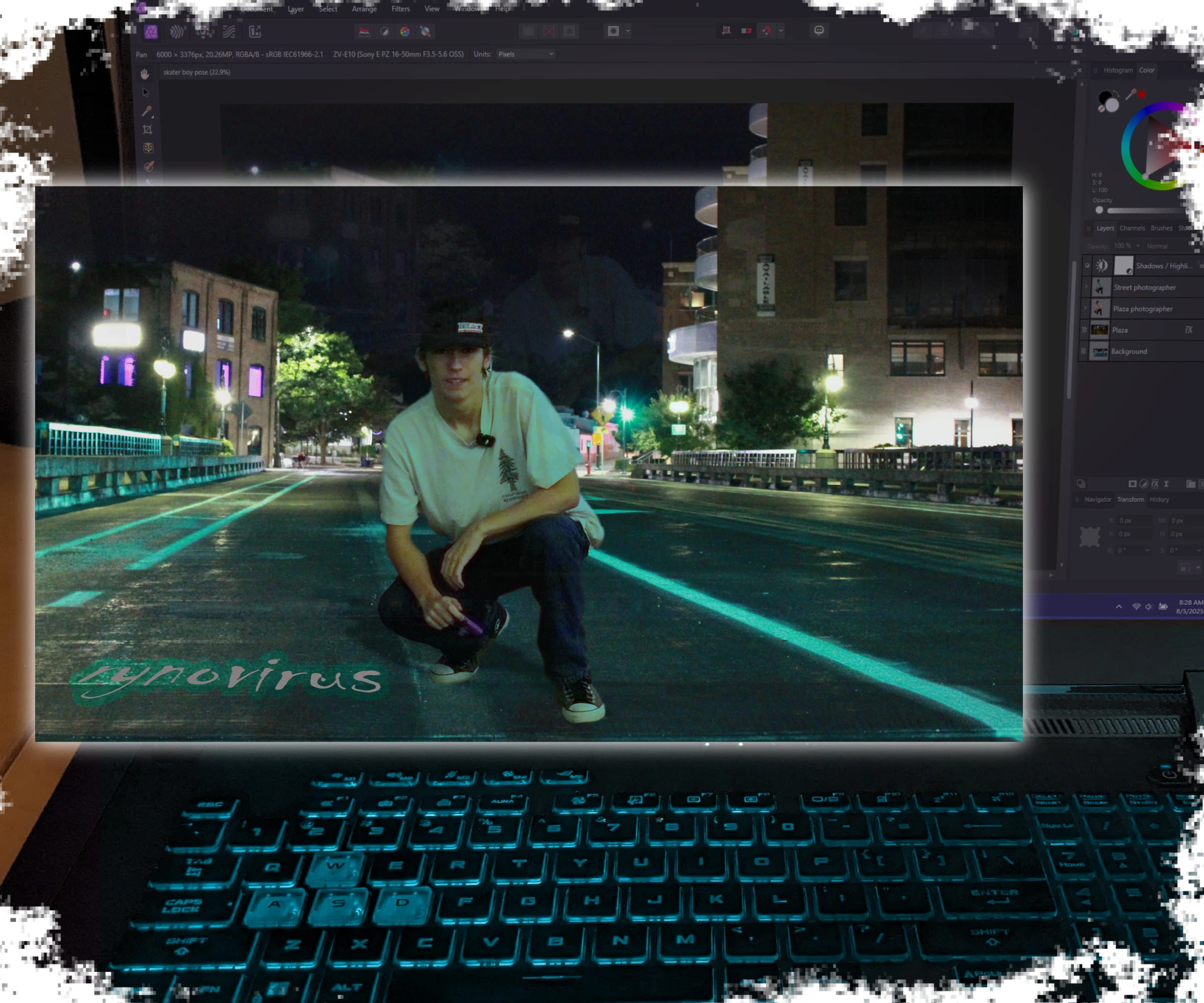 Creating an image using Affinity Designer on an amazingly powerful laptop