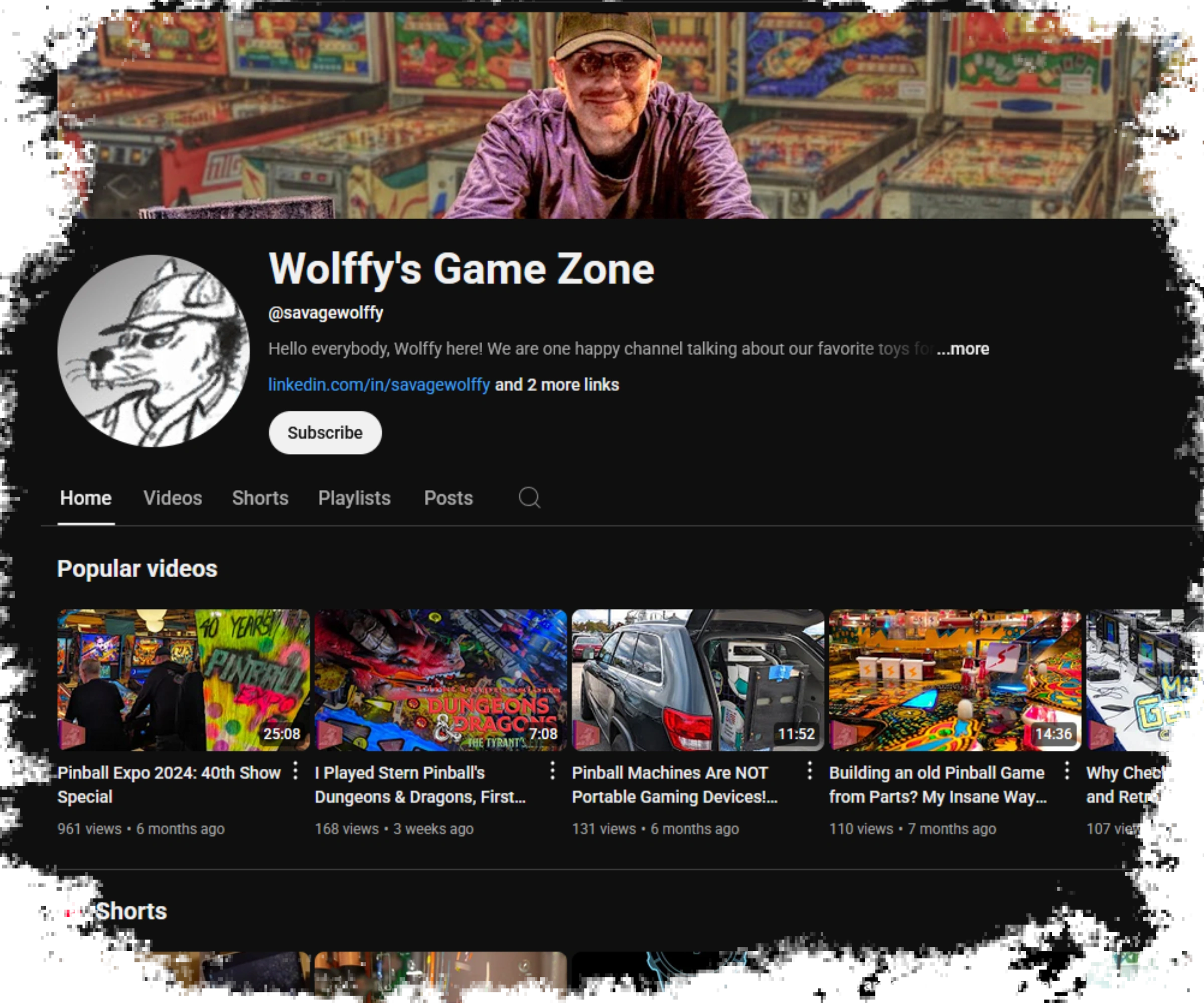 Screenshot of our game zone YouTube channel